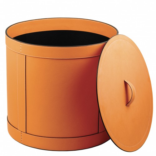Round Leather Storage Basket | Giobagnara