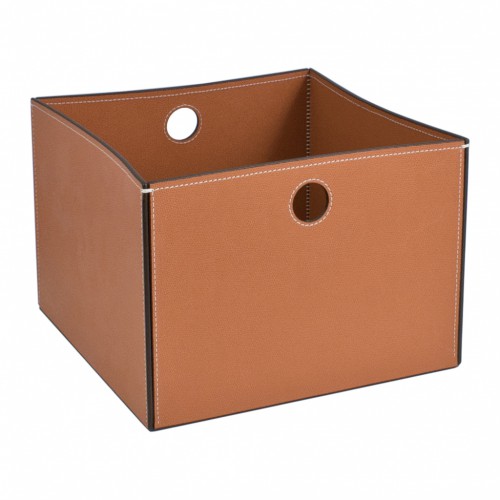 High square Leather Basket | Giobagnara