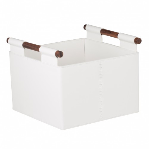 Square Leather Basket palissander handles - Beta | Giobagnara