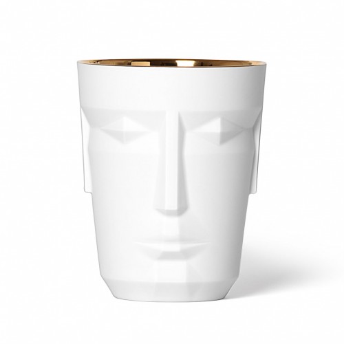 Tumbler glass in finest porcelain and  precious metal - Thumbler Satin Gold Prometheus | Giobagnara...
