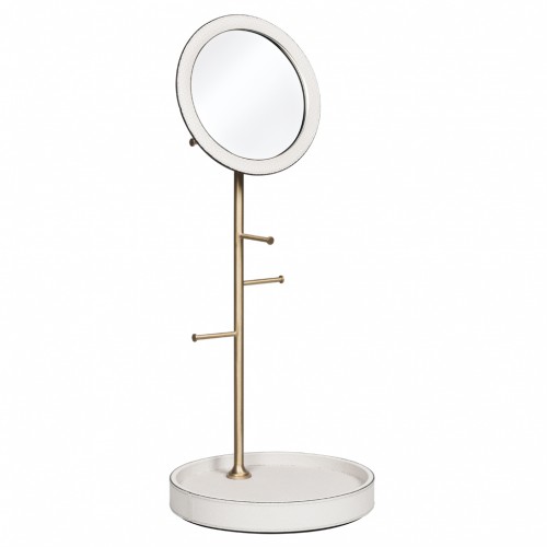 Jewellery tree with mirror, frame covered in leather | Giobagnara