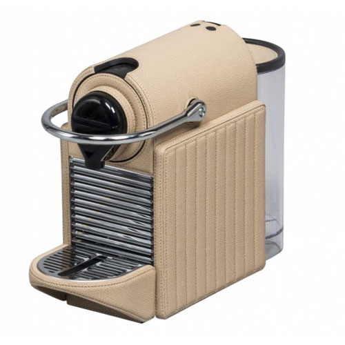 Pixie Nespresso Machine covered in leather | Giobagnara