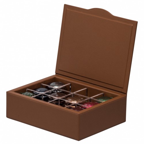 Java Zenius Box  Nespresso wooden frame covered in leather | Giobagnara