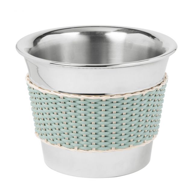 Champagne Bucket in Leather and Rattan - Menton | Giobagnara