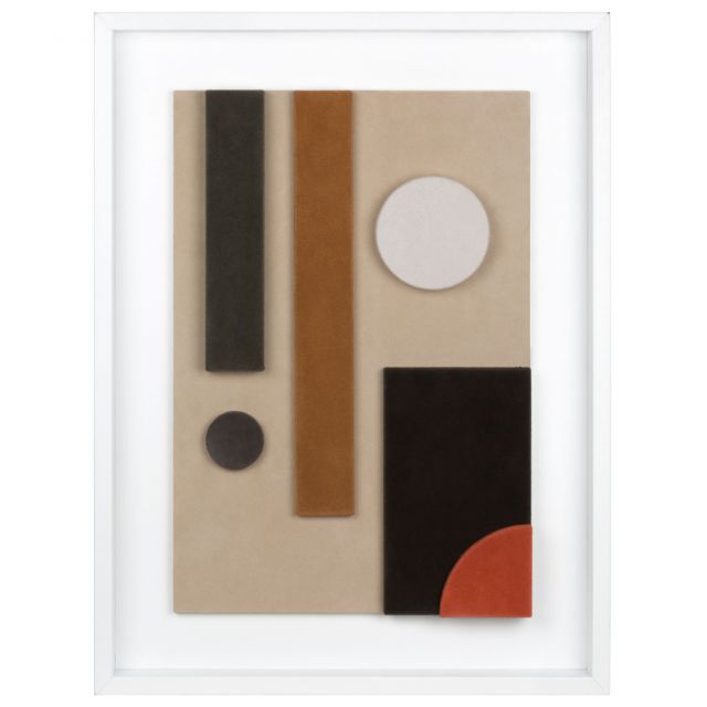 Wall sculpture in suede leather with nappa frame - Frame 6 Tabou | Giobagnara Il Prato Venezia
