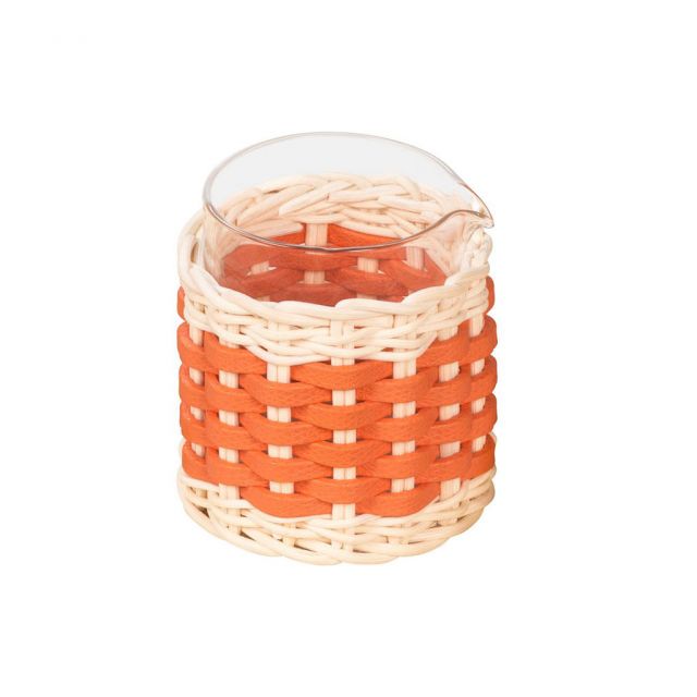 Leather and rattan milk jug - Deauville | Giobagnara
