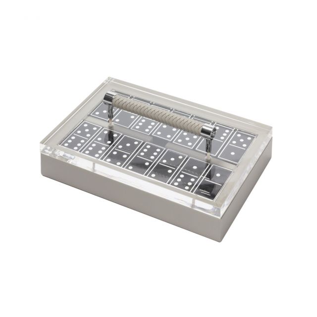 Leather domino game set - diana | Giobagnara