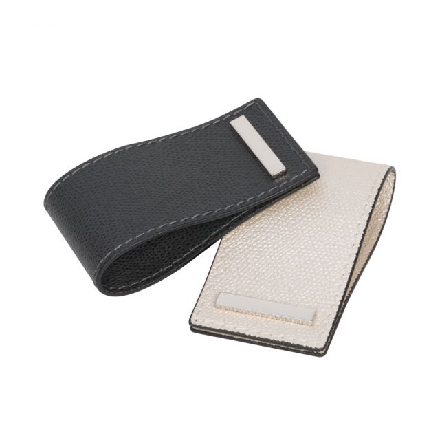 Napkin ring in leather and chrome metal - CUFF | Giobagnara