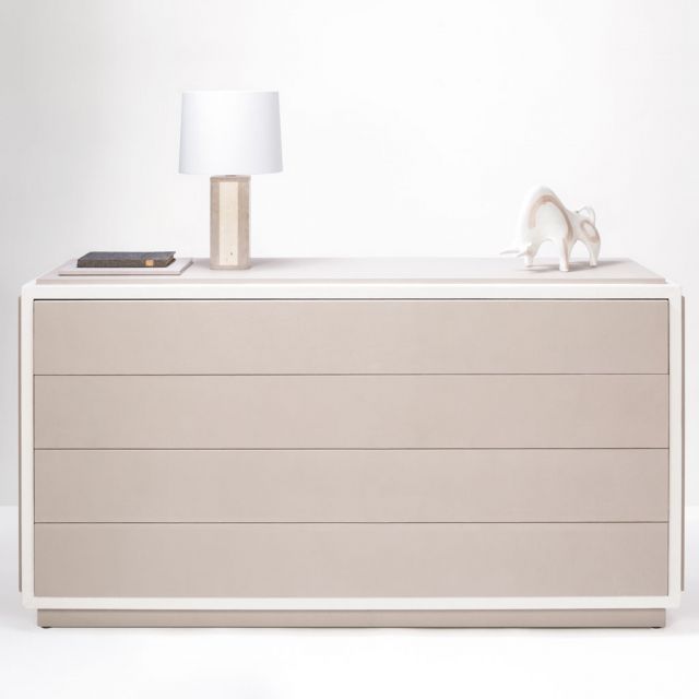 Sideboard with four drawers covered in leather - Vitoria | GioBagnara Venezia