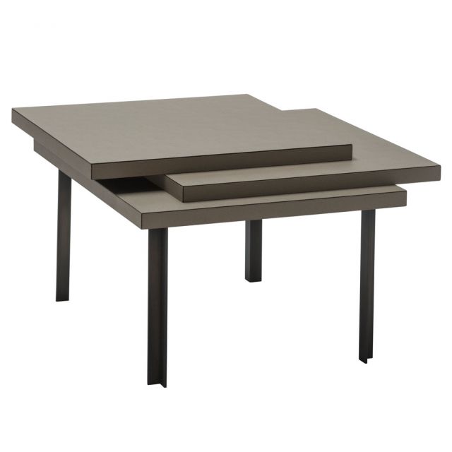 Cascade side table in leather - Two | GioBagnara Venezia