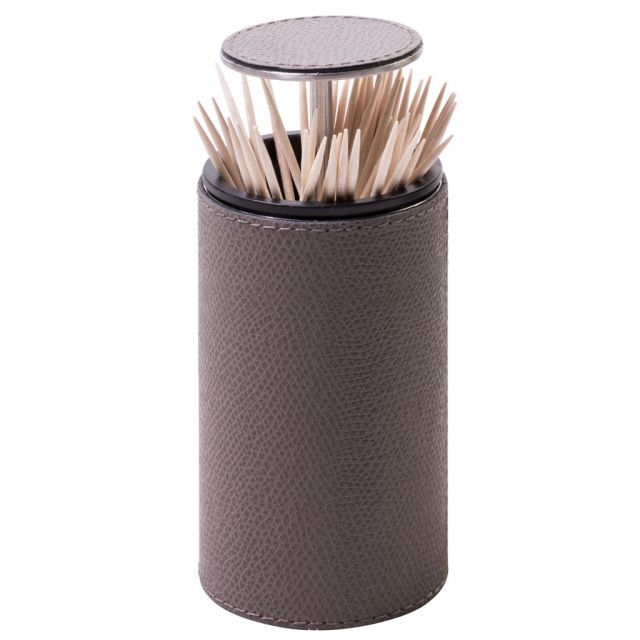 Metal toothpick holder and leather upholstery  - Otello | GioBagnara Venezia