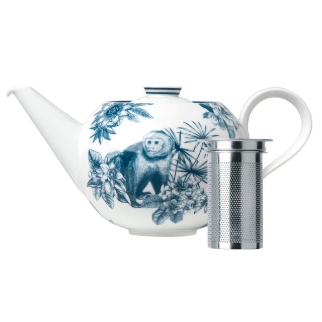 Teapot with tea strainer made of thin porcelain and precious metal - Cadoro | Giobagnara Il Prato Ve...