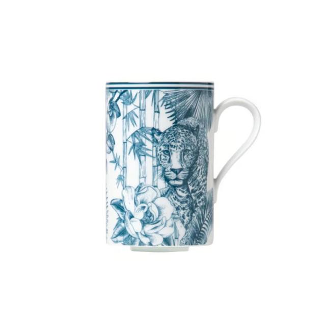 Espresso saucer in wafer-thin porcelain and  finest precious metal - Paraiso blue