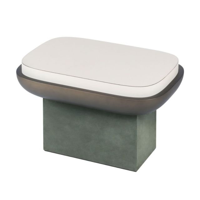 Stool rectangular in leather - Olympia | GioBagnara Venezia