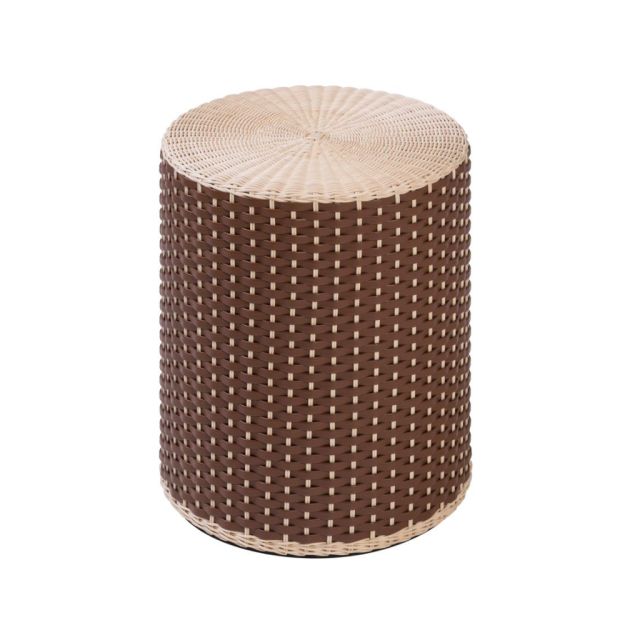 Leather and rattan Stool - Renoir | Giobagnara