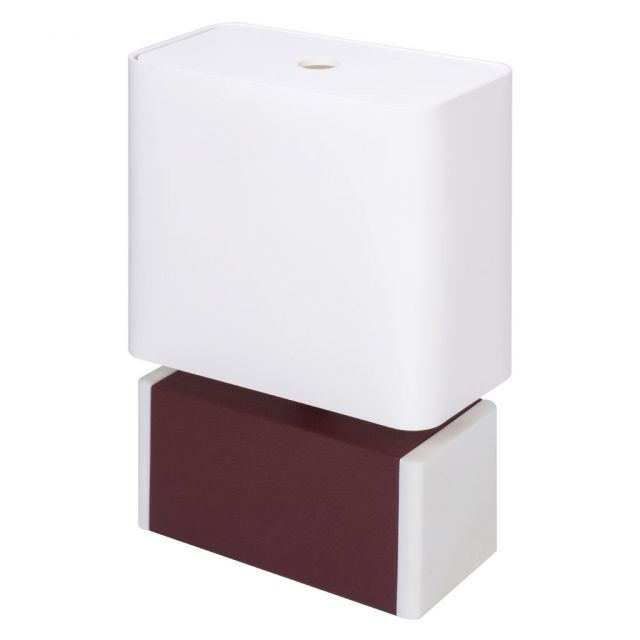 Table lamp leather covered structure with marble inserts - Polo