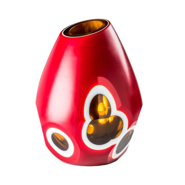 Geodi Vase - Amber White Milk Red