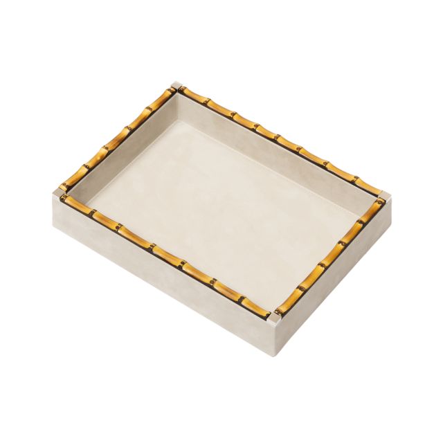 RECTANGULAR NABUK VALET TRAY - BICE