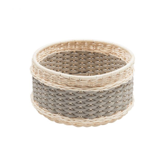 Leather and rattan bowl - Nimes | Giobagnara
