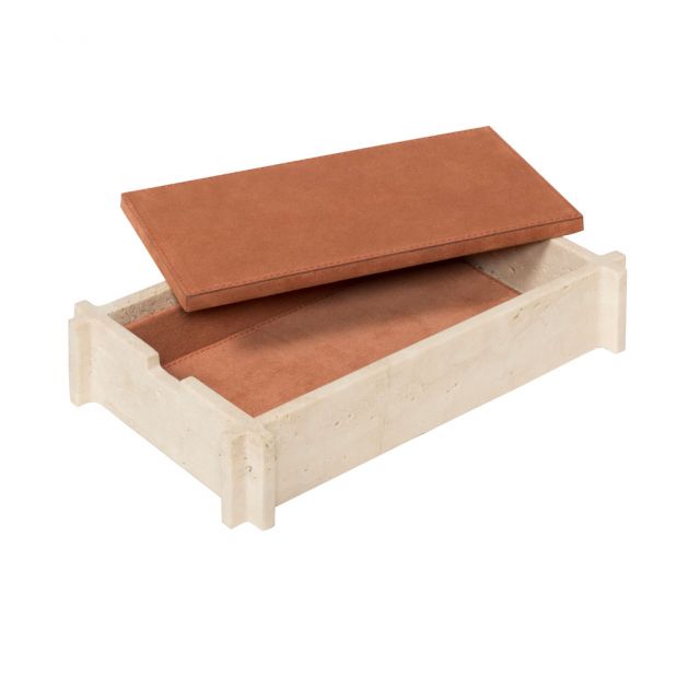 Leather and marble rectangular box - Structura | Giobagnara