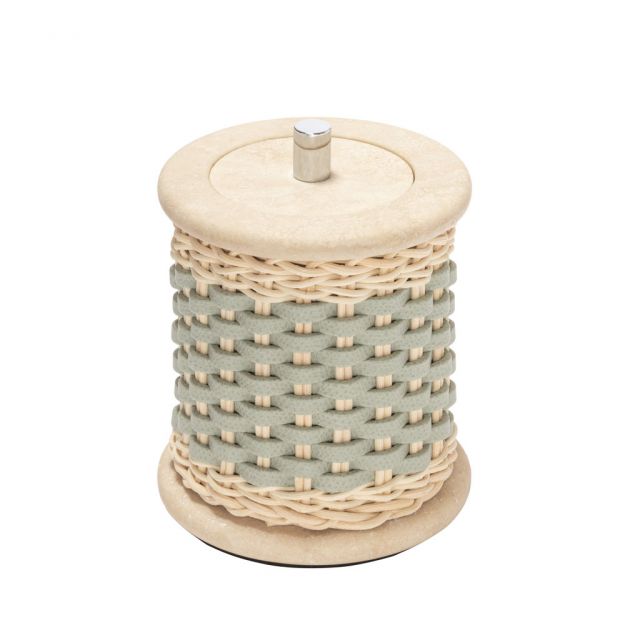 LEATHER & RATTAN BOX SMALL - COURBET