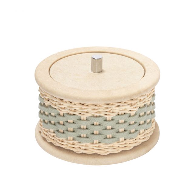 LEATHER & RATTAN BOX LARGE - COURBET