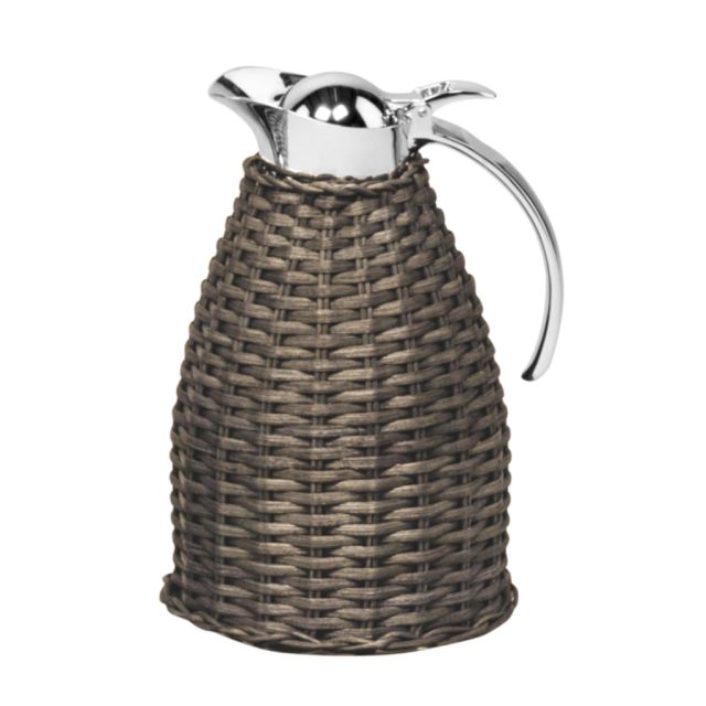 Thermal carafe in chrome finish with rattan coating - MONCEAU | Giobagnara