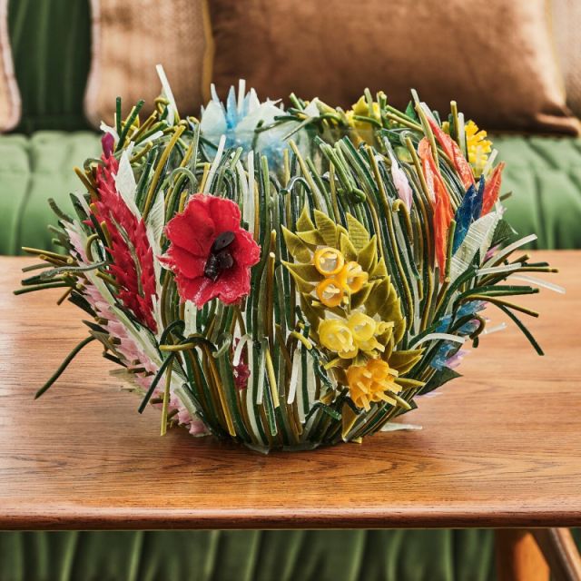 Silicone Rubber Vase handcrafted in Italy  - Green path medium | Giobagnara Il Prato Venezia