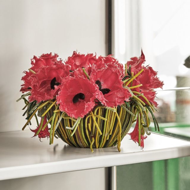 Silicone Rubber Vase handcrafted in Italy  - Poppies small | Giobagnara Il Prato Venezia