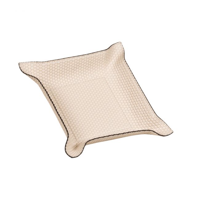 Bestseller product secondary image : Square valet tray metal covered in leather - Jack | GioBagnara