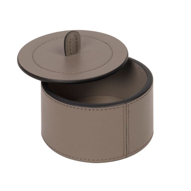 Small round box covered in leather - Harris | GioBagnara Venezia