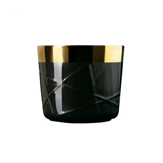 Champagne glasses in fine porcelain and precious metal - Champagne Goblets Woven Black | Giobagnara...