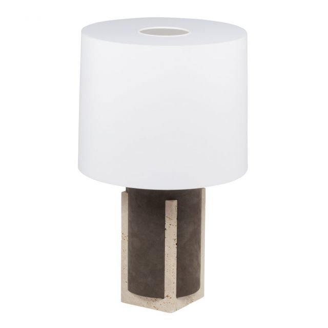 Travertine and suede table lamp - Palazzo