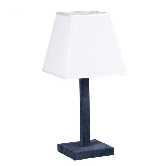 Table lamp with wooden frame covered in leather - LIGHT | Giobagnara