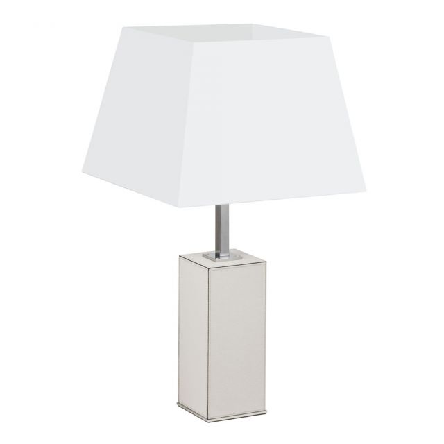 Table lamp with wooden frame covered in leather - ALL | Giobagnara