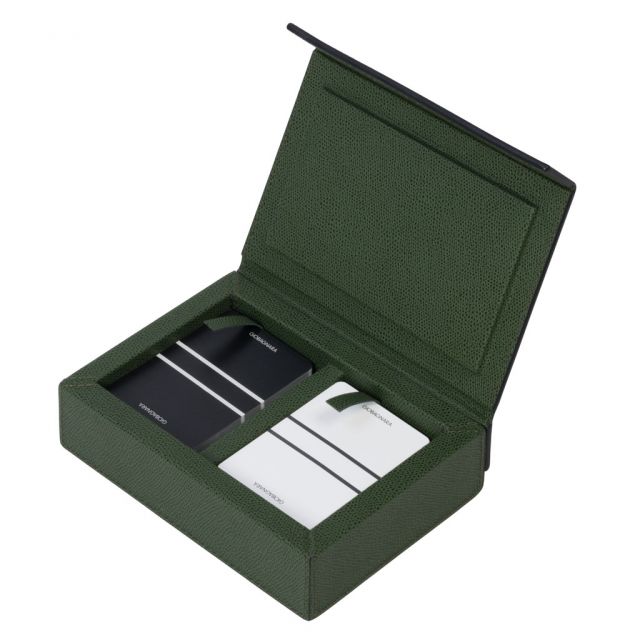 Playing card holder with walnut structure covered in leather - PARMA | Giobagnara