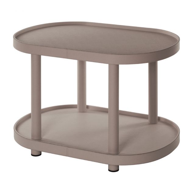 Butler table, wooden frame covered in leather - ALFRED | Giobagnara