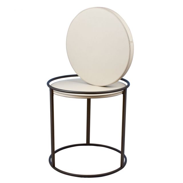 Round table top covered in leather - GIULIO | Giobagnara