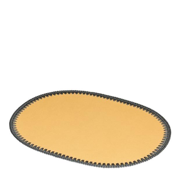 LEATHER & CROCHET PLACEMAT OVAL - ROCHELLE