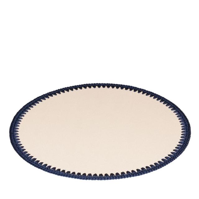 LEATHER & CROCHET PLACEMAT ROUND - ROCHELLE