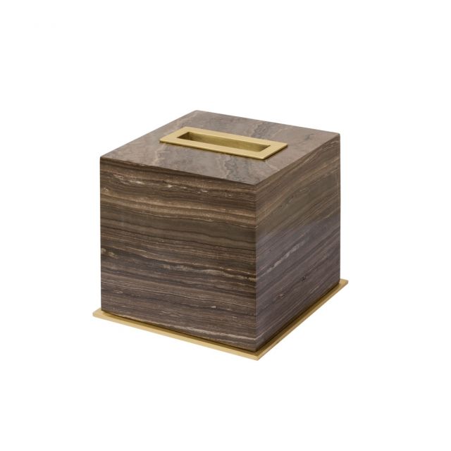 Marble tissue holder - Positano eramosa brown | Giobagnara