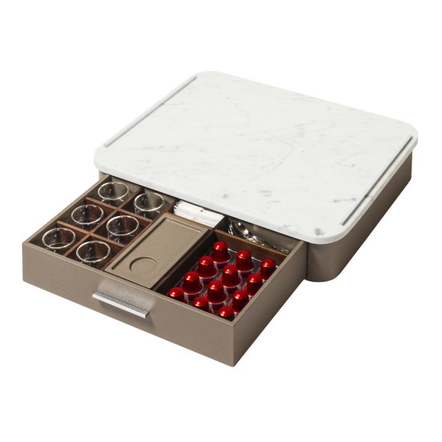 MARBLE COFFEE & TEA DRAWER ORGANIZER  + CUPS FOR CLASSIC CAPSULES - SAINT GERMAIN DELUXE