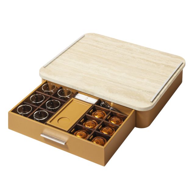 MARBLE COFFEE&TEA DRAWER ORGANIZER  + CUPS FOR PROFESSIONAL CAPSULES - SAINT GERMAIN DELUXE@152349CA...
