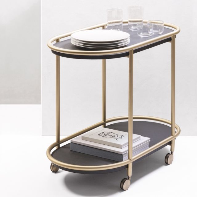 Bestseller product primary image : Serving trolley covered in calf leather - ARCADE | Giobagnara