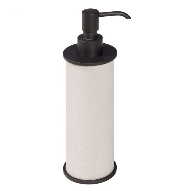 Toothbrush holder leather covered solid brass structure - POSITANO | Giobagnara