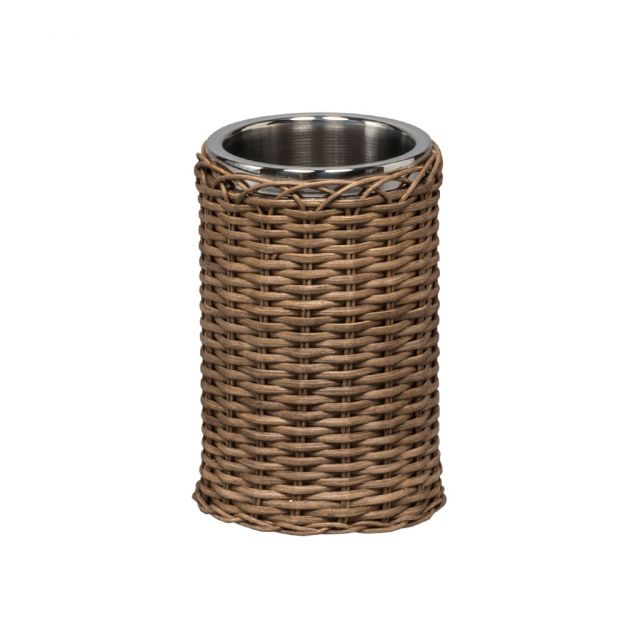 Stainless steel bottle cooler with rattan coating - Menton