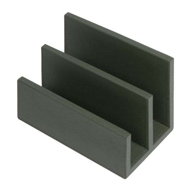 Letter holder with wooden frame, scratch resistant stain resistant, covered in calf leather - ARTHUR...