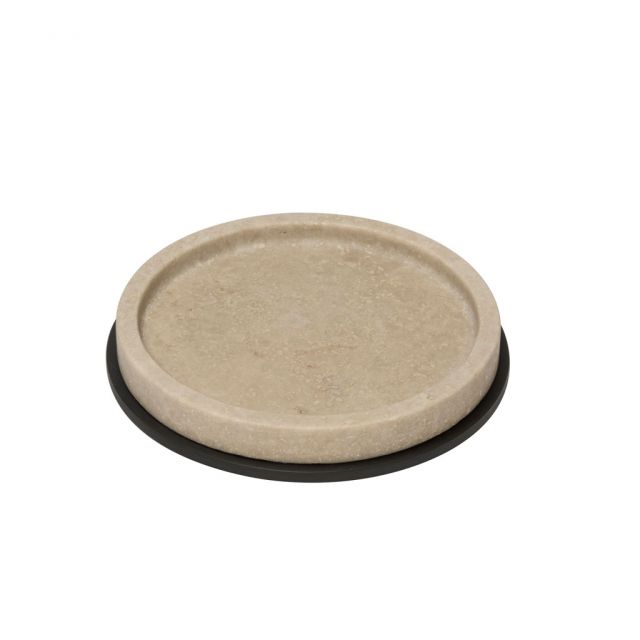 Travertine Marble round Valet Tray - Positano | Giobagnara