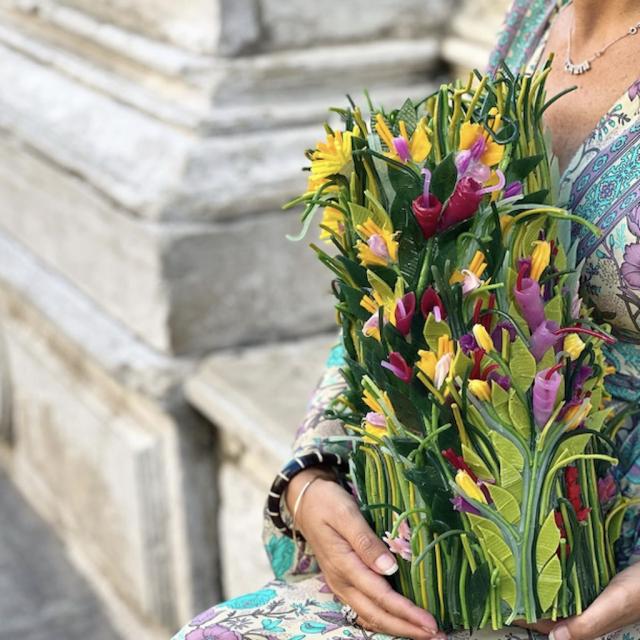 Silicone Rubber Vase handcrafted in Italy  - Green path large | Giobagnara Il Prato Venezia