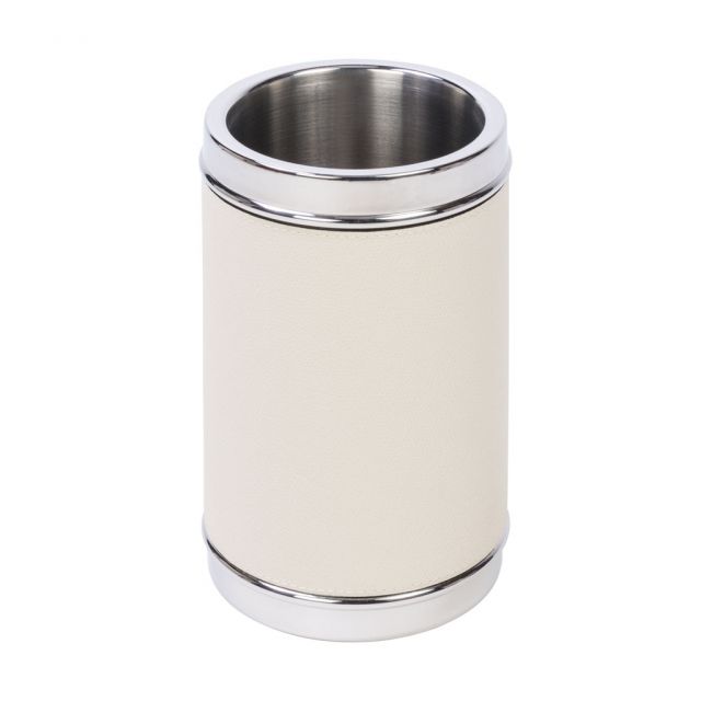 Bottle cooler in chromed steel and leather - OCEAN | Giobagnara